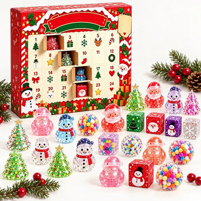 Squishies Adventskalender Glitter Kerstfiguren