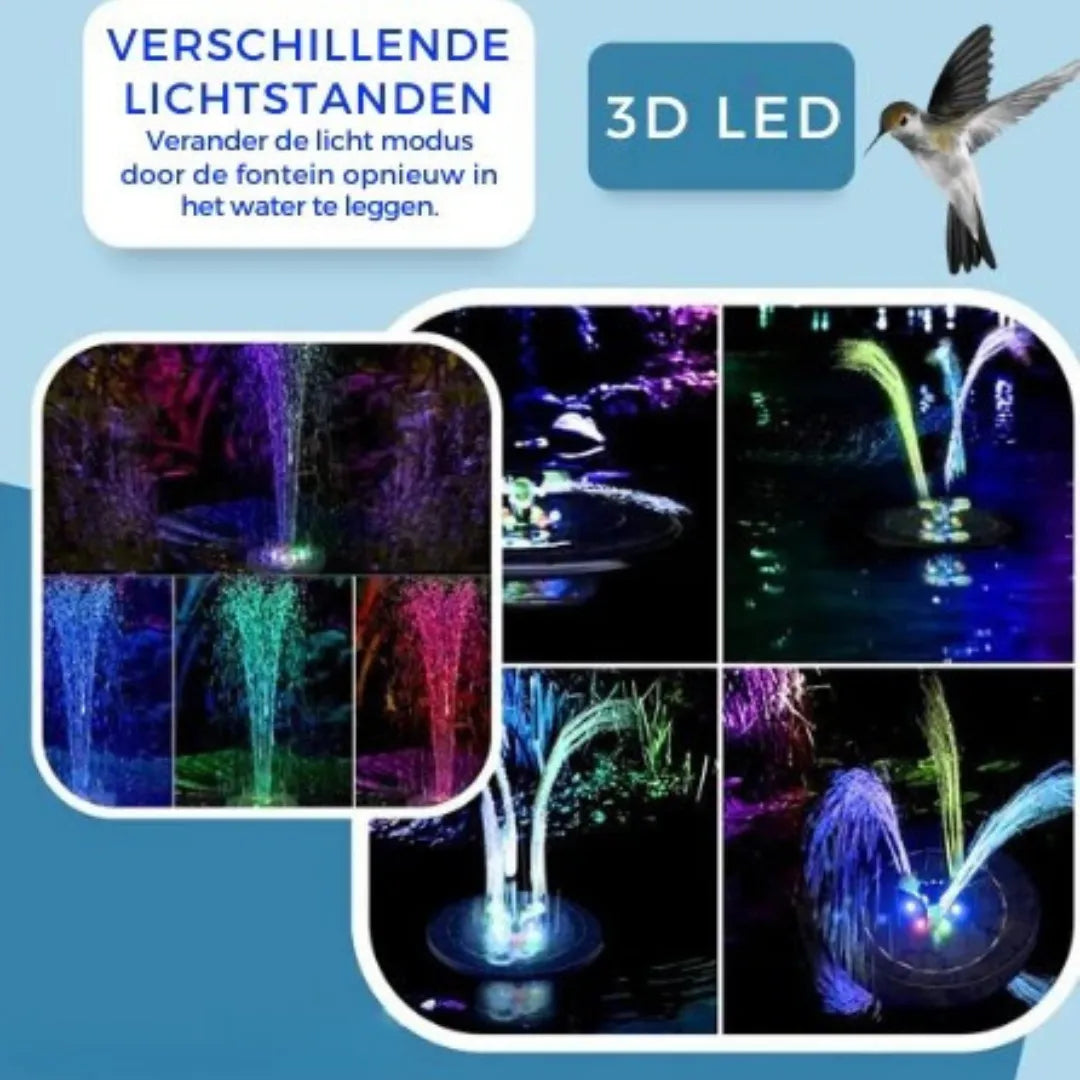 Zonne Energie Fontein - Solar tuinfontein met waterstraal | AquaBloom