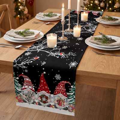 Tafelloper Kerst Zwart
