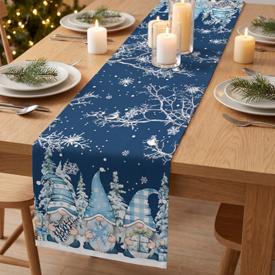 Tafelloper Kerst Blauw