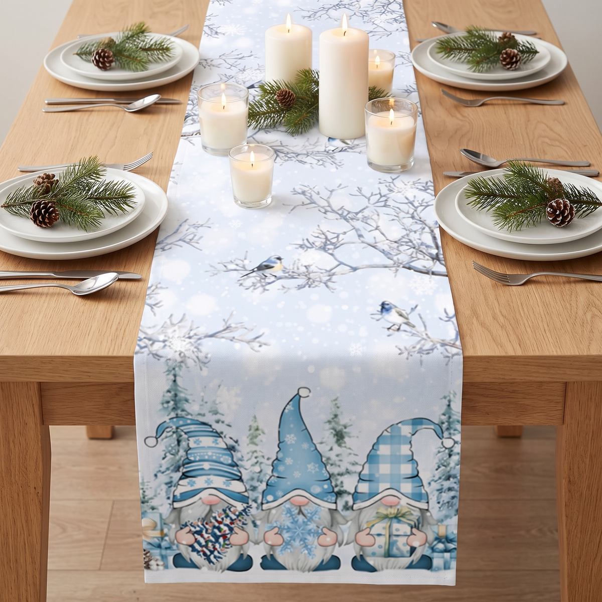 Tafelloper Kerst Wit