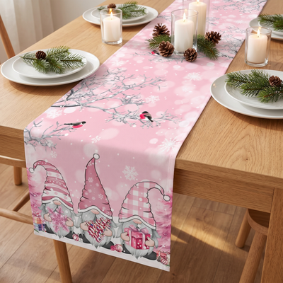 Tafelloper Kerst Roze