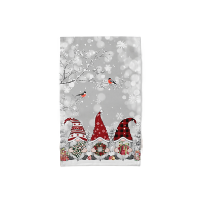 Tafelloper Kerst – Linnen Kerstloper met Kabouters en Sneeuwvlokken (8)