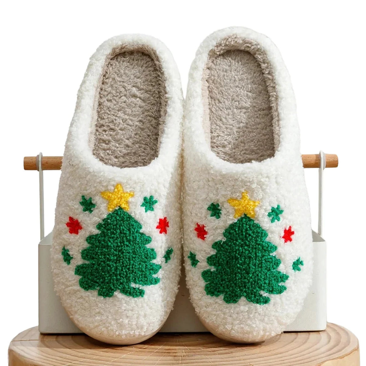 Teddy Pantoffels – Retro Kerstsloffen met Antislipzool (5)