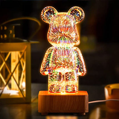 GlowBear™ | 3D Vuurwerk Nacht Lamp