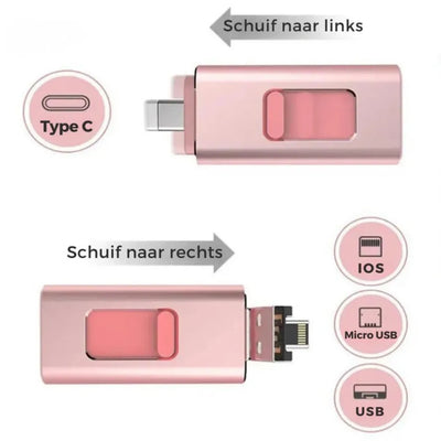 Flashdrive - USB | Stockage Téléphone Universel FlexiStore 4-en-1