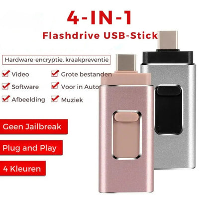 Flashdrive - USB | Stockage Téléphone Universel FlexiStore 4-en-1