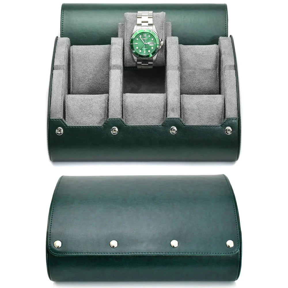 Boîte de rangement pour montres - Étui à montres de luxe en cuir véritable
