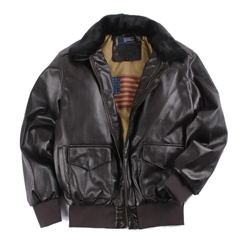 Winter Vintage Leren Motorjas - Tijdloze Herenjas met Warme Voering - Ravencio