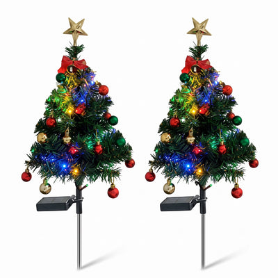 Verlichte Kerstboom Buiten - Solar Cipres Tuinlamp met 8 LED's, 74 cm