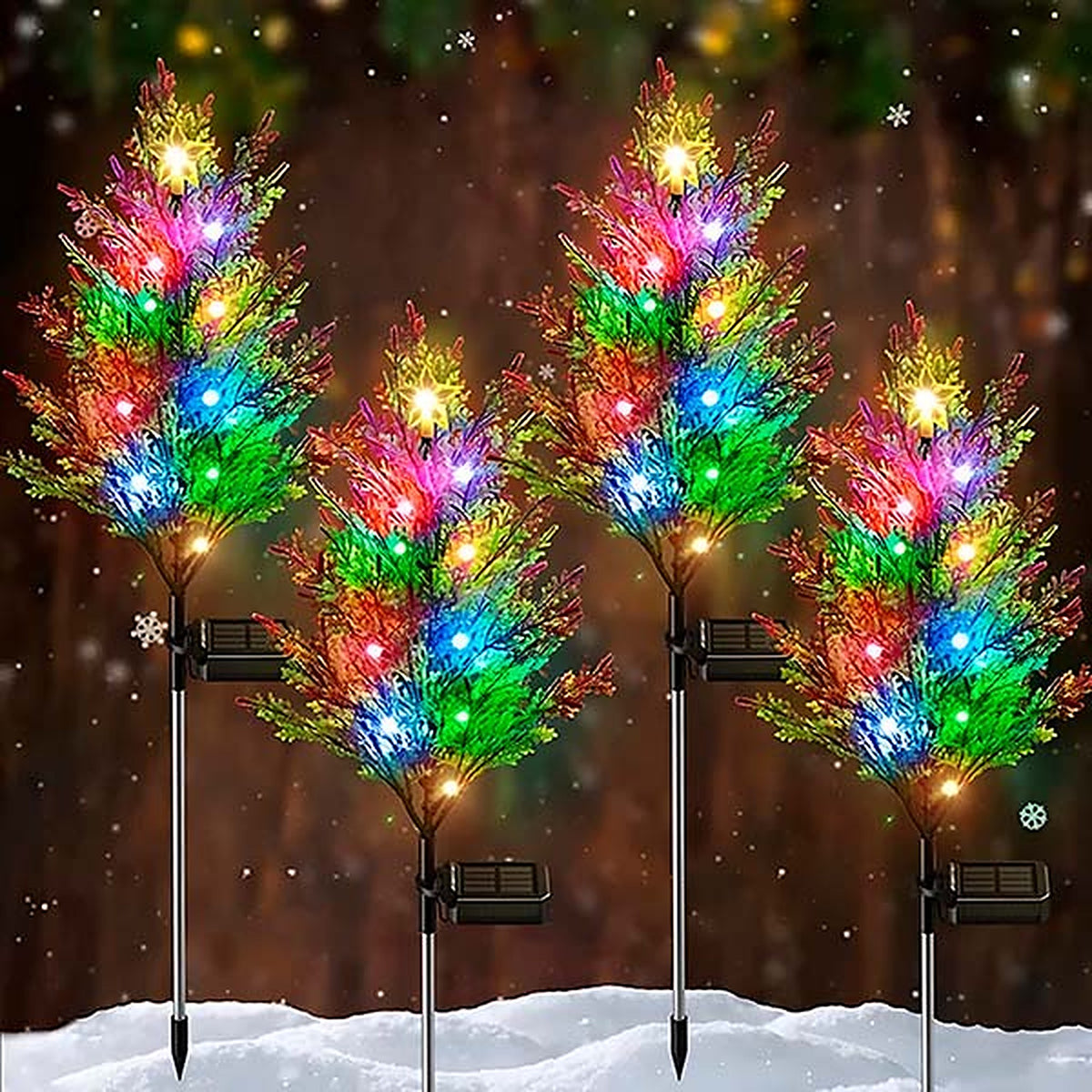 Verlichte Kerstboom Buiten – Solar Cipres Tuinlamp met 8 LED's, 74 cm (4)