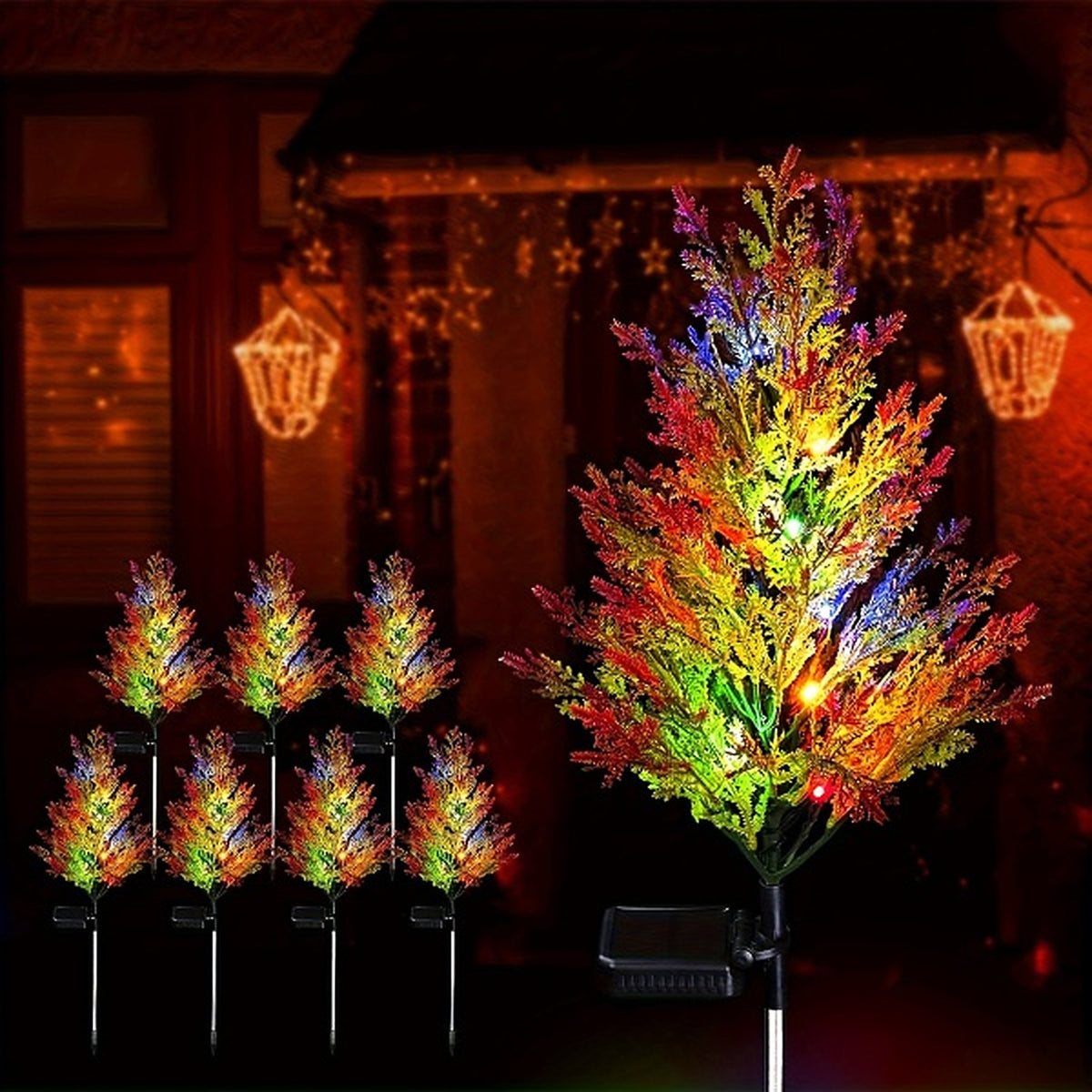 Verlichte Kerstboom Buiten – Solar Cipres Tuinlamp met 8 LED's, 74 cm (7)
