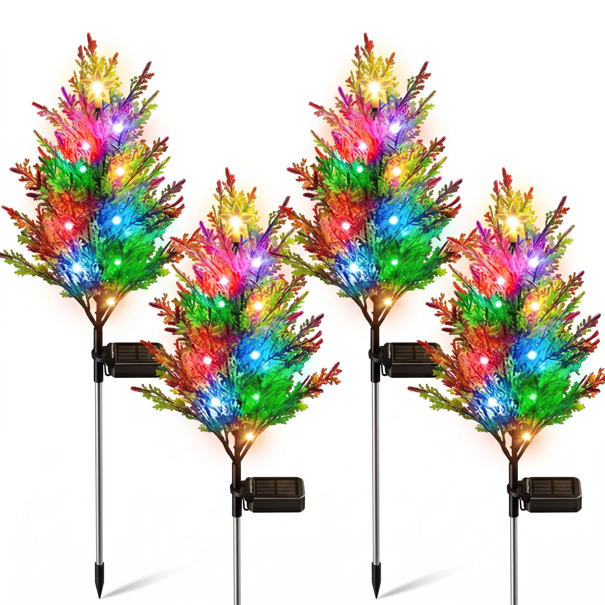 Verlichte Kerstboom Buiten – Solar Cipres Tuinlamp met 8 LED's, 74 cm (8)