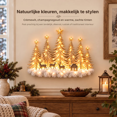 Winterbos wanddecoratie in natuurlijke kleuren