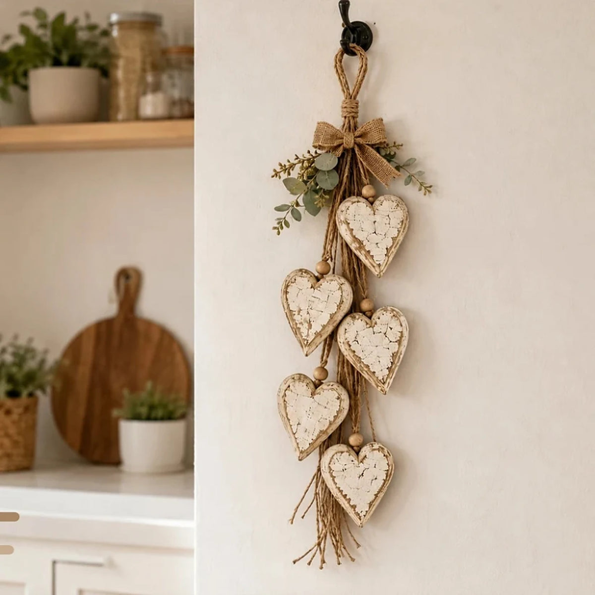 Wanddecoratie – Rustieke Houten Harten met Warme LED-Verlichting (3)