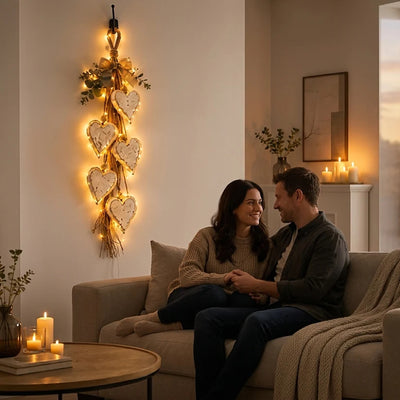 Wanddecoratie – Rustieke Houten Harten met Warme LED-Verlichting (6)