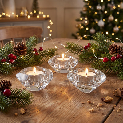 Waxinelichthouder Glas – Set van 12 Kristallen Theelichthouders (2)