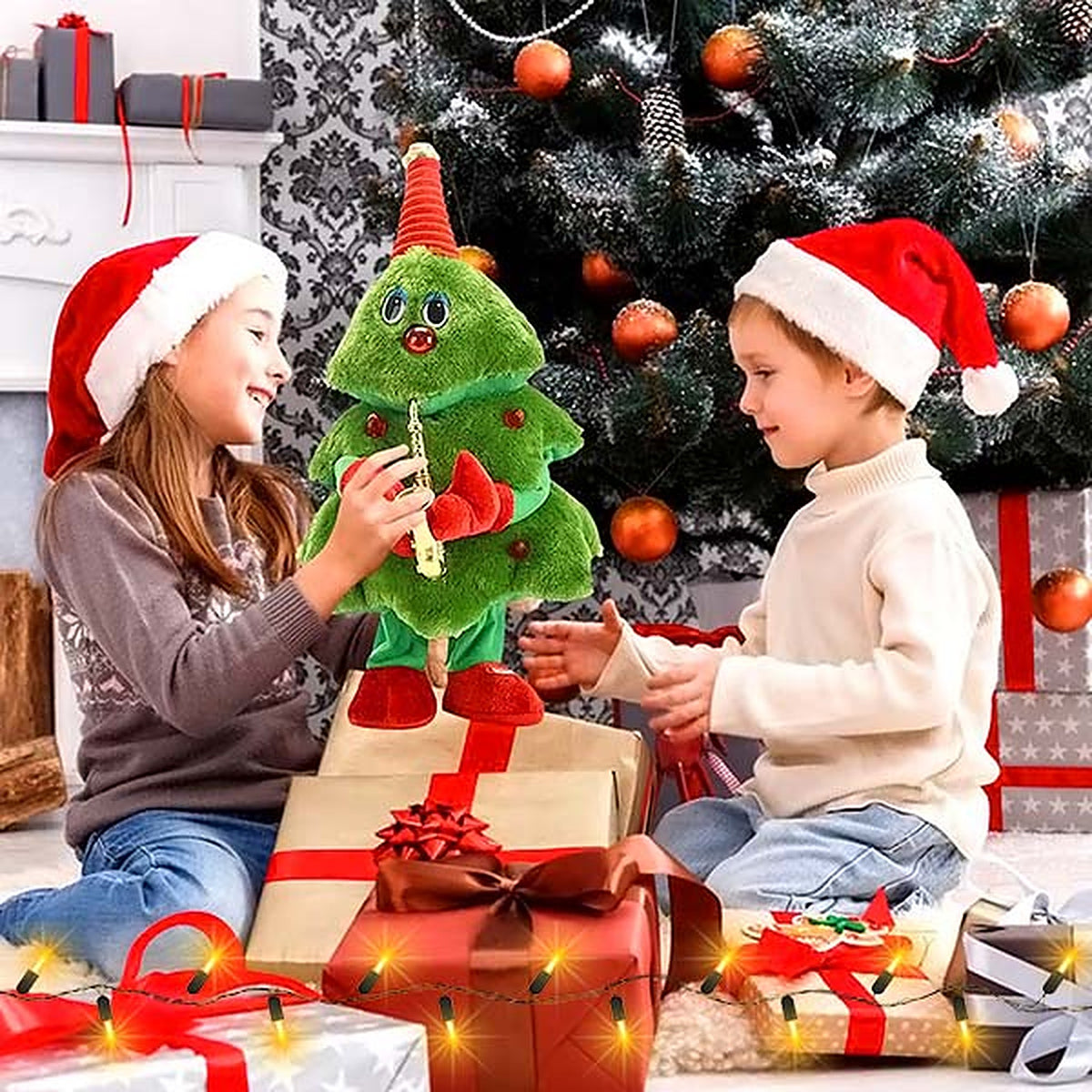 Zingende Kerstboom – Dansende Pluche Knuffel met LED en 8 Liedjes (7)